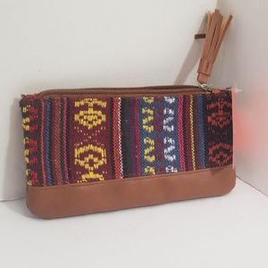 NWT Chiara pouch multi colored Aztec zipper pouch